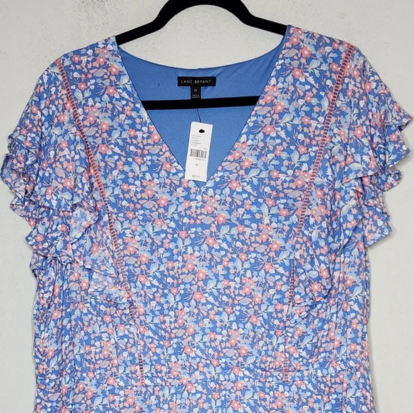 NWT Lane Bryant ditsy floral dress with pockets. stretch waist. Size 20 - Picture 13 of 16